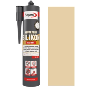 SOPRO Silikon neutralny sanitarny i dylatacyjny matowy beż 310ml