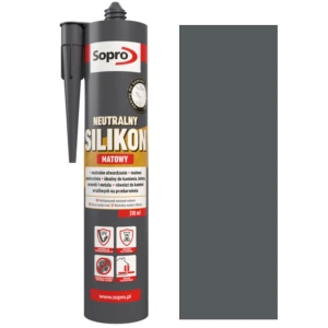 SOPRO Silikon neutralny sanitarny i dylatacyjny matowy antracyt 310ml