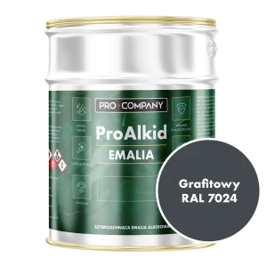 Szybkoschnąca emalia alkidowa do metalu Pro Alkid Grafitowy RAL 7024 2,7L 