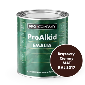 Szybkoschnąca emalia alkidowa do metalu Pro Alkid Brązowy Ciemny MAT RAL 8017 0,9L
