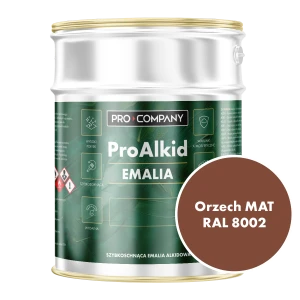 Szybkoschnąca emalia alkidowa do metalu Pro Alkid Orzech Średni MAT RAL 8002 9L