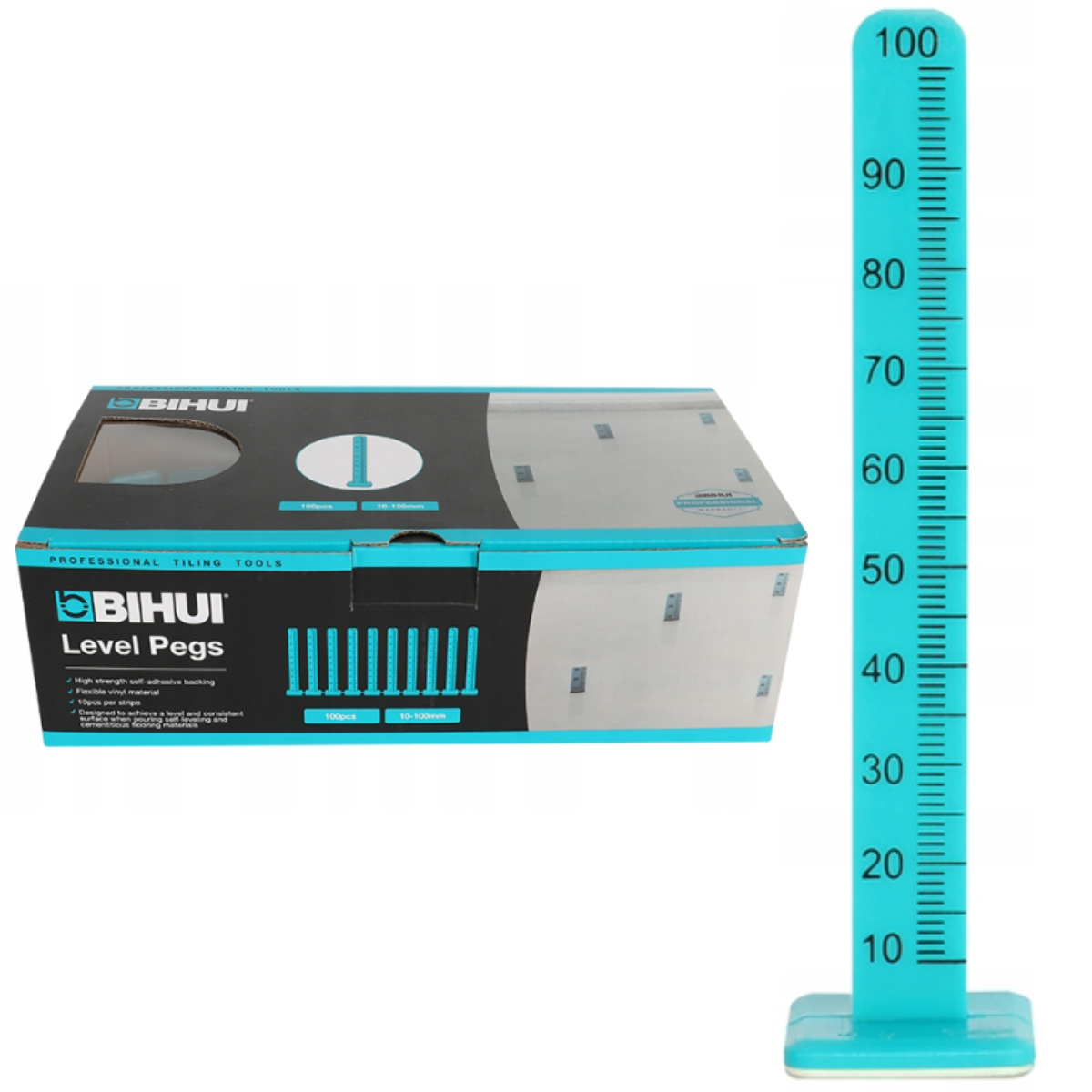BIHUI MSLP100 Repery niwelacyjne do wylewek samoprzylepne 10cm 100szt