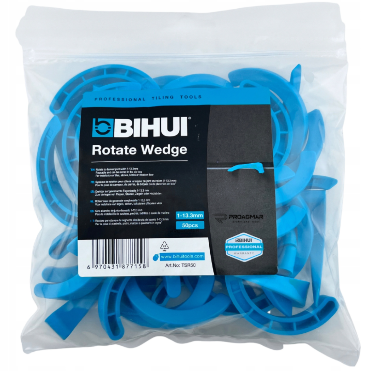 BIHUI TSR50 Kliny montażowe ROTO Typ C 1-13 mm 50 sztuk