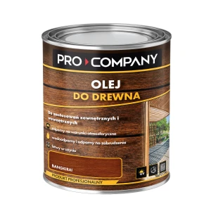 PRO COMPANY Olej do drewna do wnętrz i na zewnątrz hydrofobowy ochrona UV bangkirai 750ml