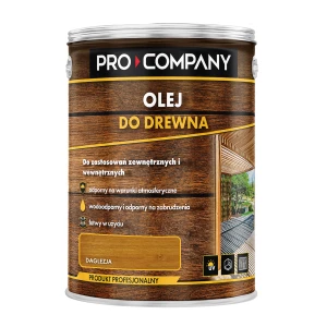 PRO COMPANY Olej do drewna do wnętrz i na zewnątrz hydrofobowy ochrona UV daglezja 5L