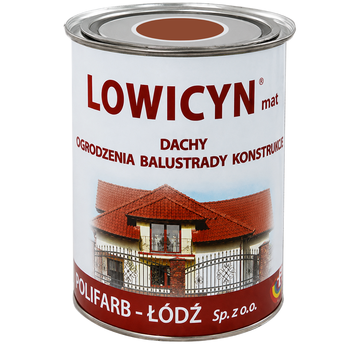 LOWICYN Dach Farba do powierzchni ocynkowanych czerwony tlenkowy Mat 0,8L