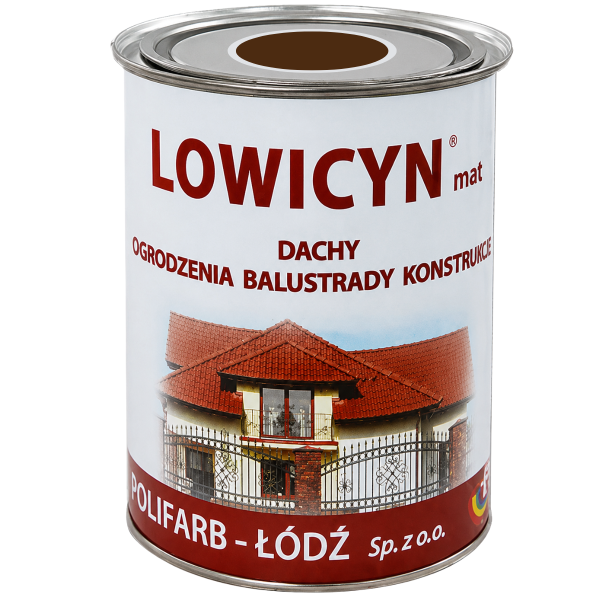 LOWICYN Dach Farba do powierzchni ocynkowanych brązowy RAL 8016 Mat 0,8L