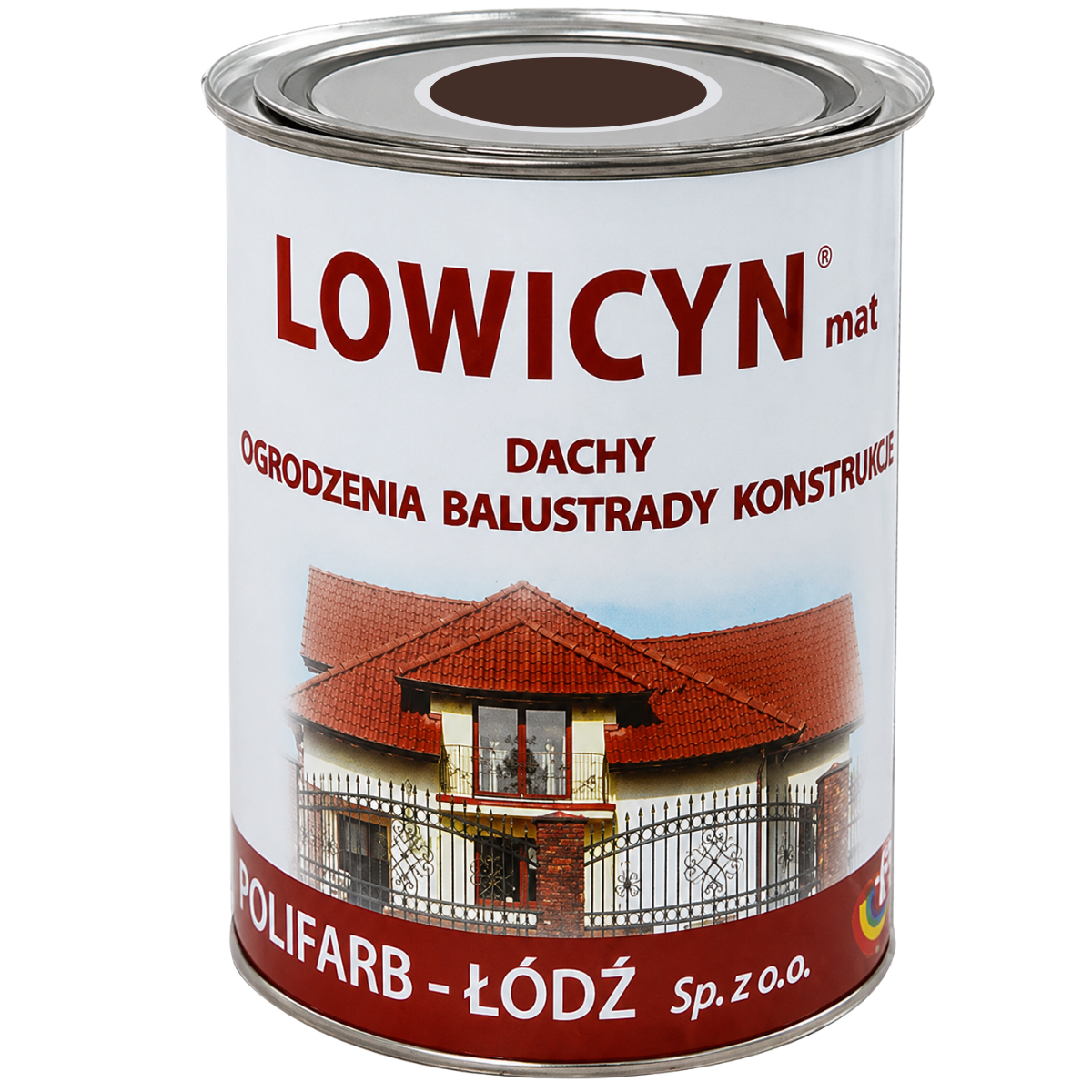 LOWICYN Dach Farba do powierzchni ocynkowanych brąz czekoladowy RAL 8017 Mat 0,8L