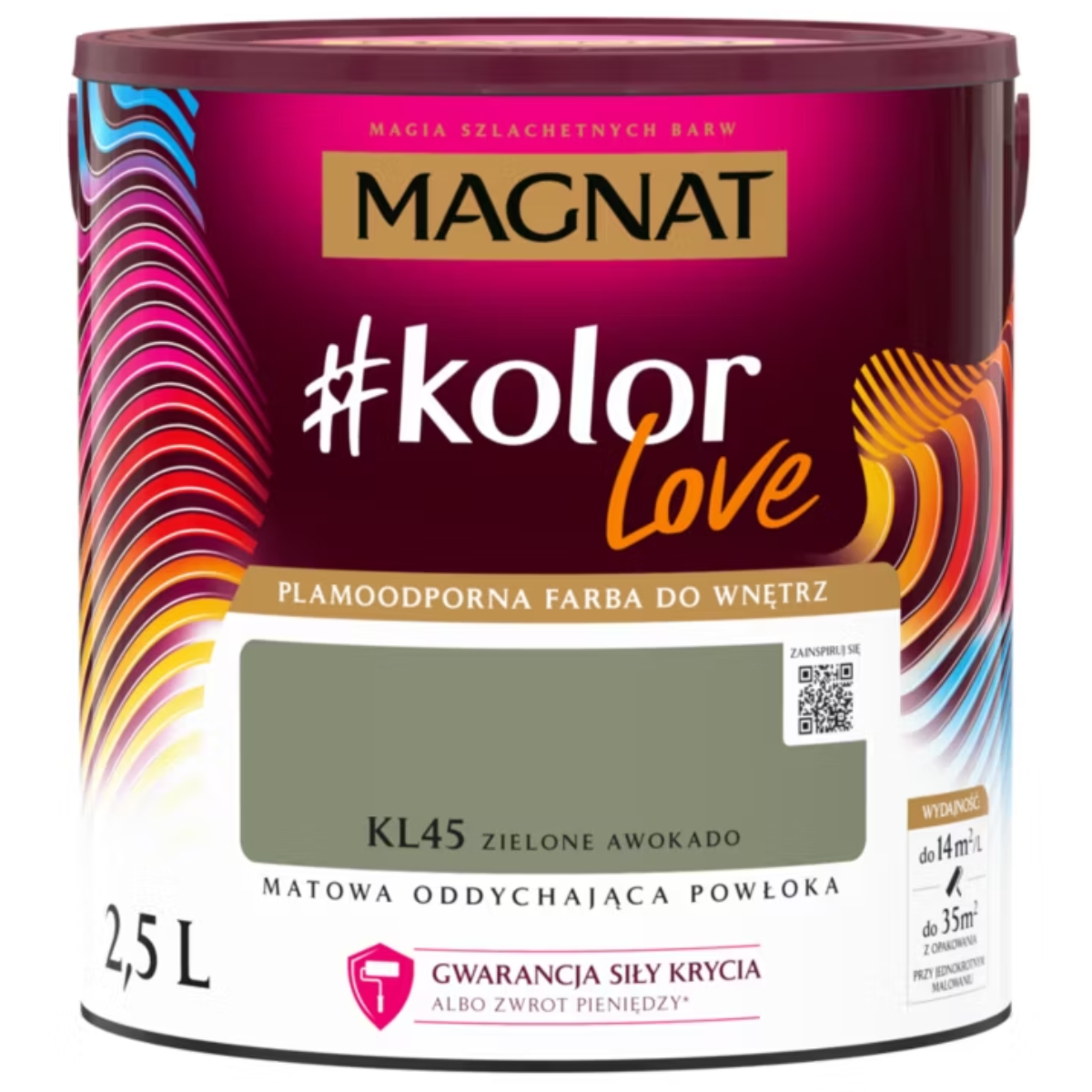 MAGNAT #kolorLove farba lateksowa plamoodporna zielone awokado KL45 2,5L