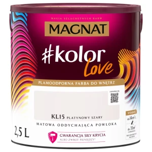 MAGNAT #kolorLove Farba lateksowa plamoodporna platynowy szary KL15 2,5L