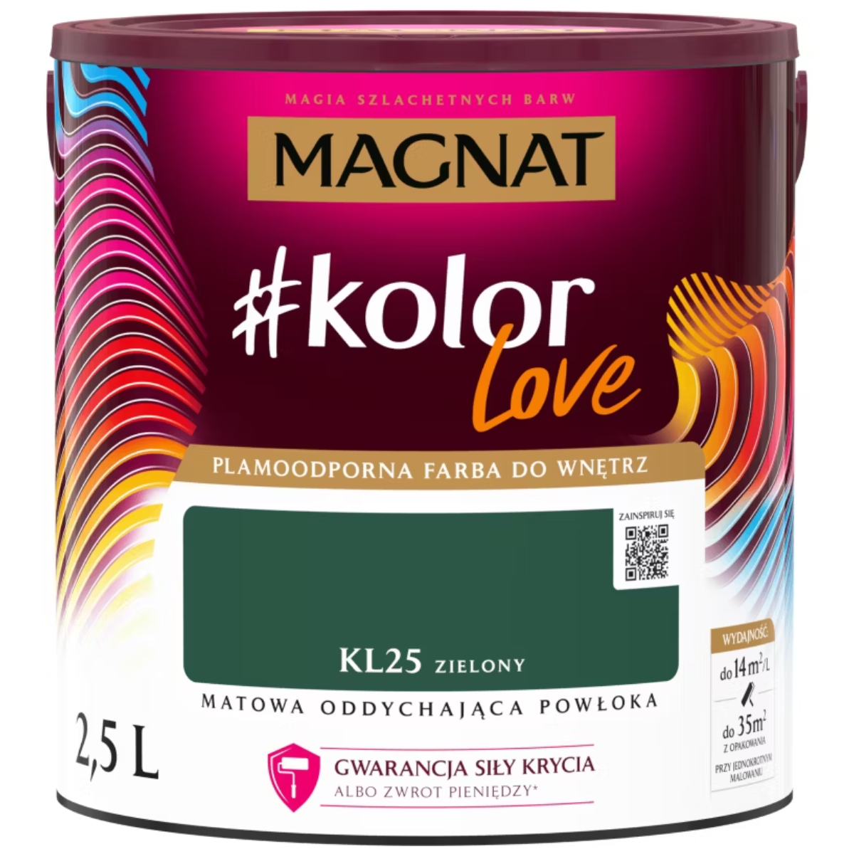 MAGNAT #kolorLove Farba lateksowa plamoodporna zielony KL25 2,5L