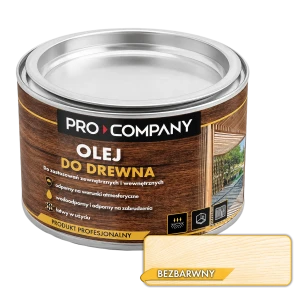 PRO COMPANY Olej do drewna do wnętrz i na zewnątrz hydrofobowy bezbarwny próbka 100ml