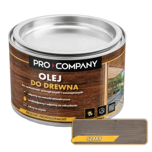 PRO COMPANY Olej do drewna do wnętrz i na zewnątrz hydrofobowy ochrona UV szary 100ml