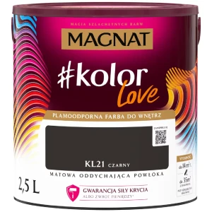 MAGNAT #kolorLove Farba lateksowa plamoodporna czarny KL21 2,5L