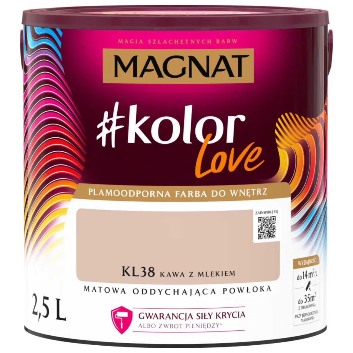 MAGNAT #kolorLove Farba lateksowa plamoodporna kawa z mlekiem KL38 2,5L