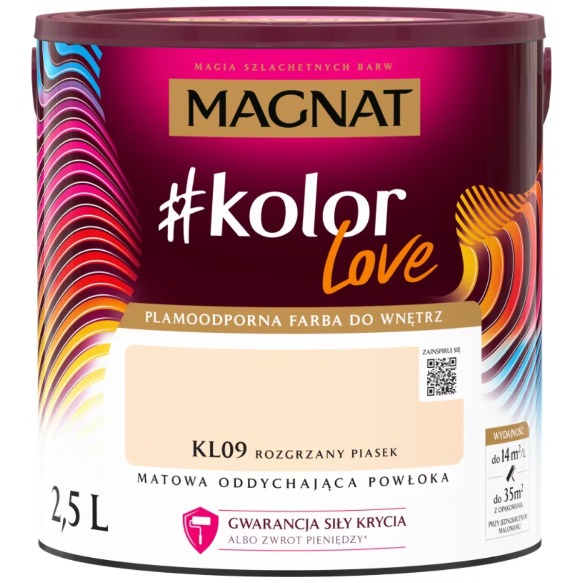 MAGNAT #kolorLove Farba lateksowa plamoodporna rozgrzany piasek KL09 2,5L