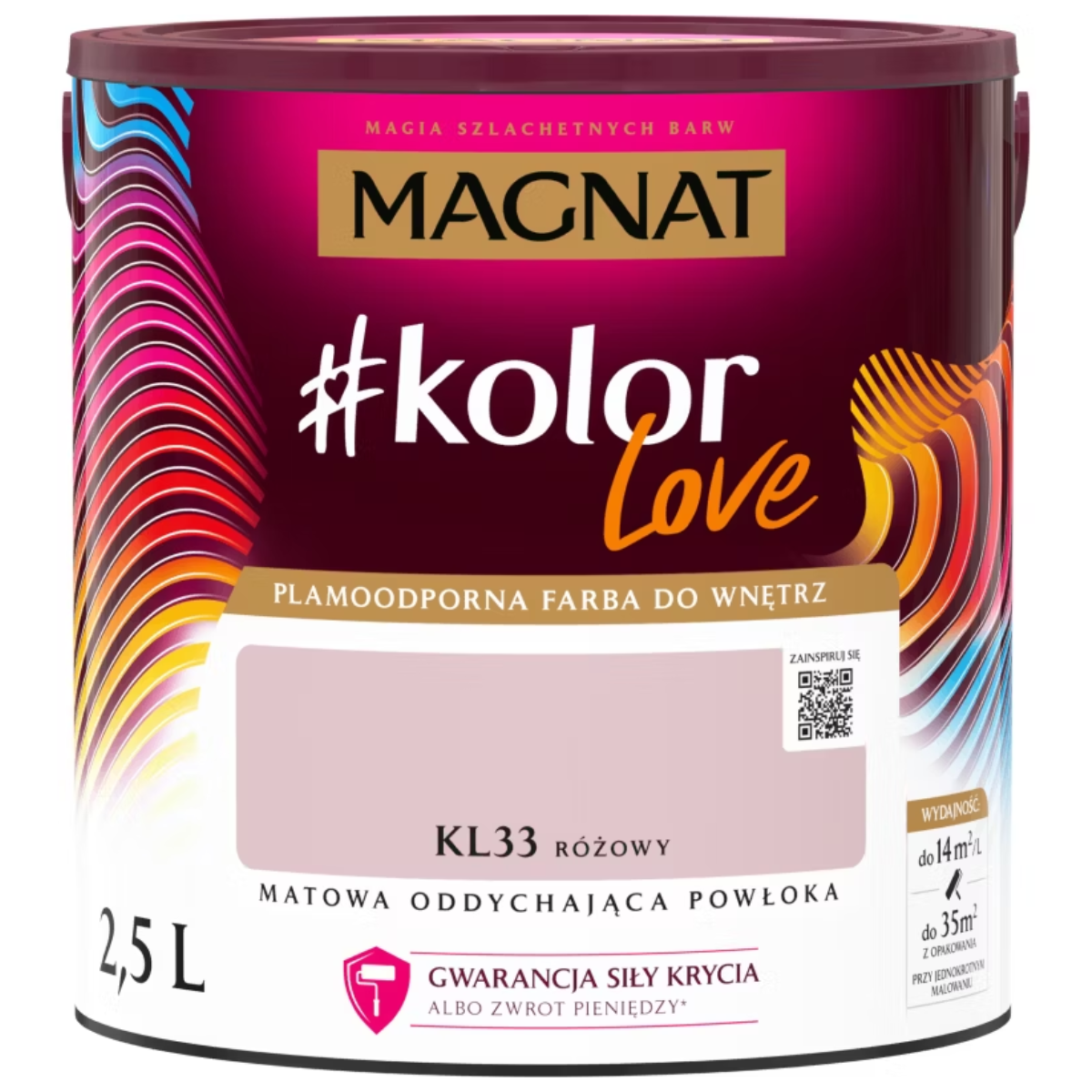 MAGNAT #kolorLove Farba lateksowa plamoodporna różowy KL33 2,5L