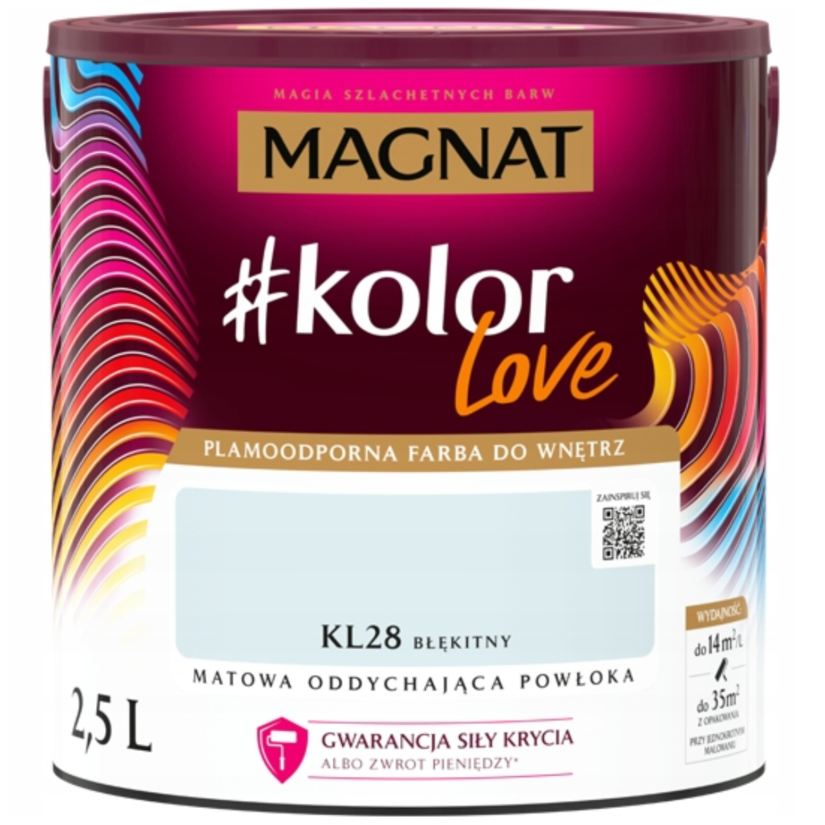 MAGNAT #kolorLove Farba lateksowa plamoodporna błękitna KL28 2,5L