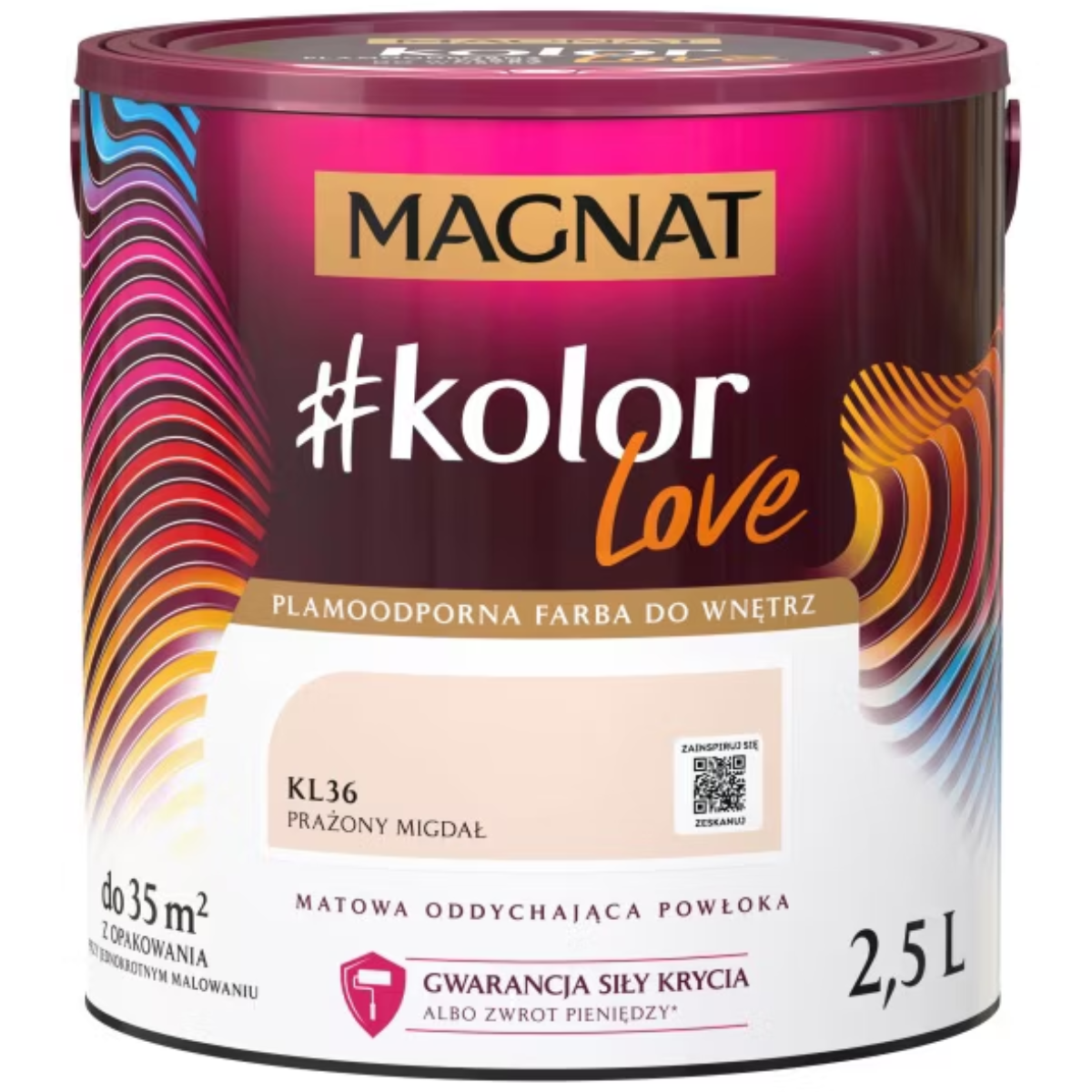 MAGNAT #kolorLove Farba lateksowa plamoodporna prażony migdał KL36 2,5L