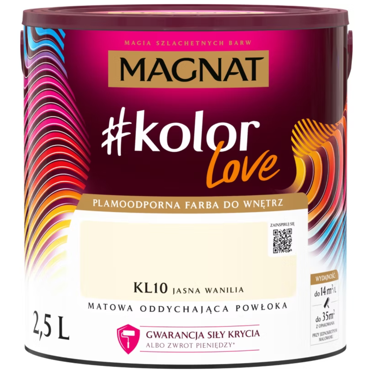 MAGNAT #kolorLove Farba lateksowa plamoodporna jasna wanilia KL10 2,5L