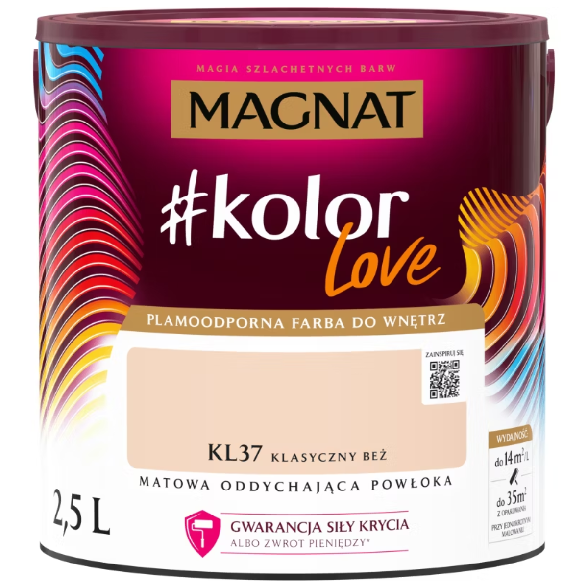 MAGNAT #kolorLove Farba lateksowa plamoodporna klasyczny beż KL37 2,5L