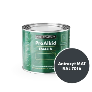 Szybkoschnąca emalia alkidowa do metalu Pro Alkid Antracyt MAT RAL 7016 0,2L