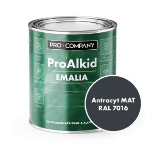Szybkoschnąca emalia alkidowa do metalu Pro Alkid Antracyt MAT RAL 7016 1L