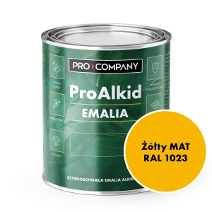Szybkoschnąca emalia alkidowa do metalu Pro Alkid Żółty MAT RAL 1023 0,9L