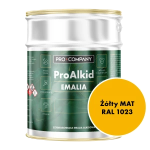 Szybkoschnąca emalia alkidowa do metalu Pro Alkid Żółty MAT RAL 1023 2,7L