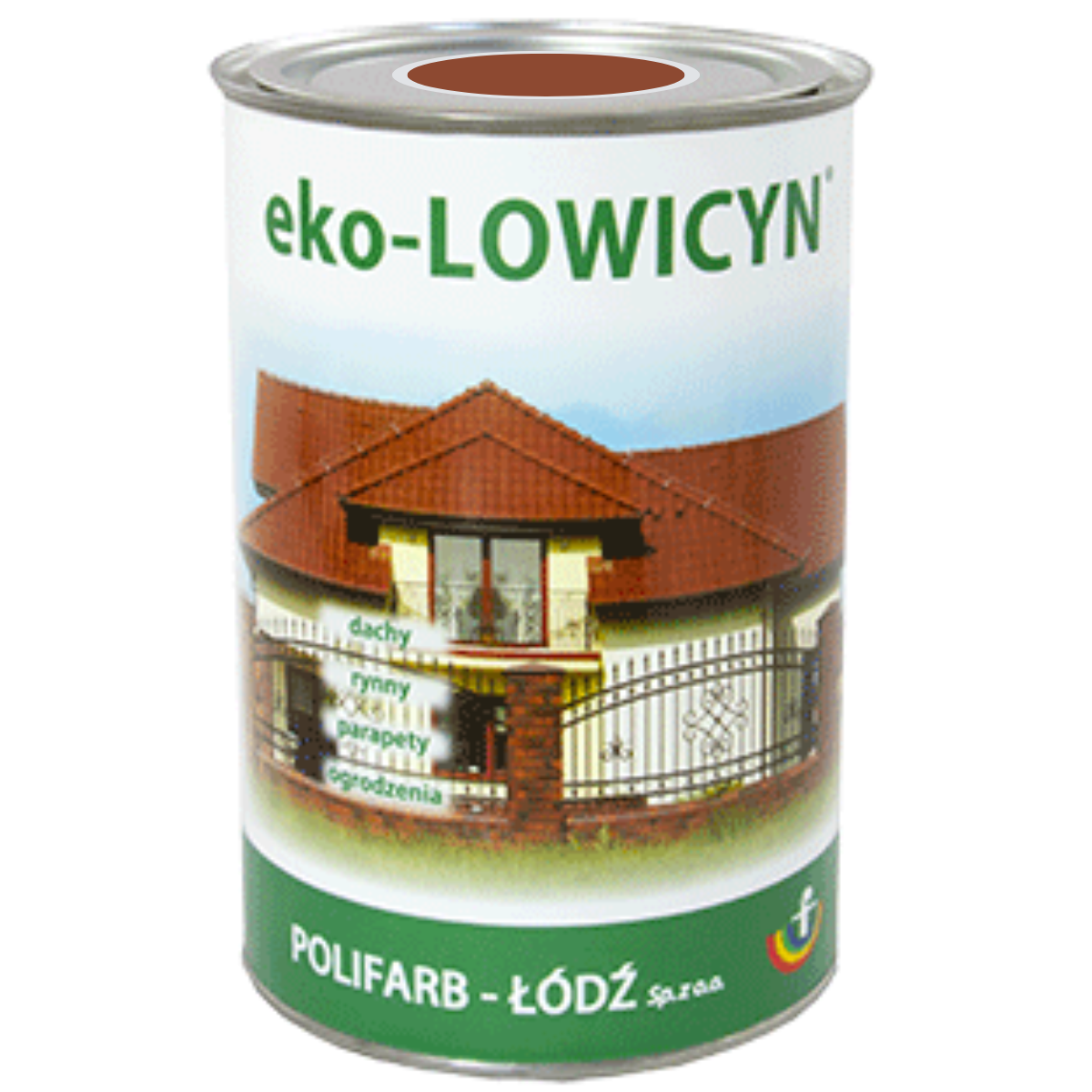 eko-LOWICYN Akrylowa farba wodorozcieńczalna do powierzchni ocynkowanych ceglasty RAL 8004 półmat 1L