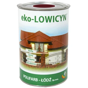 eko-LOWICYN Akrylowa farba wodorozcieńczalna do powierzchni ocynkowanych czerwona winna RAL 3005 półmat 5L