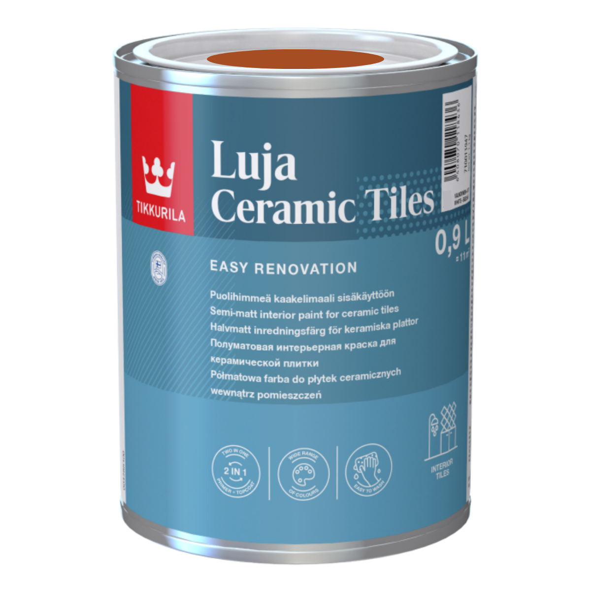 TIKKURILA Luja Ceramic Półmatowa farba do płytek ceramicznych 2w1 RAL 2002 cynober