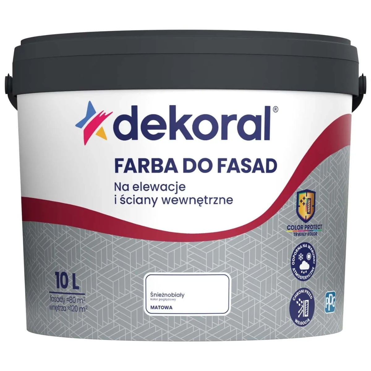 Farba emulsyjna fasadowa Dekoral Polinit BIAŁY 10l