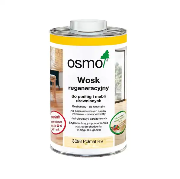 OSMO 3098 R9 Odświeżający wosk regeneracyjny do parkietów i schodów 1L Bezbarwny półmat