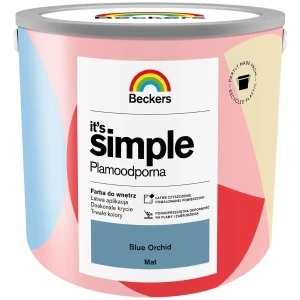 BECKER Designer It's Simple Plamoodporna farba do ścian i sufitów blue orchid niebieska 2,5L