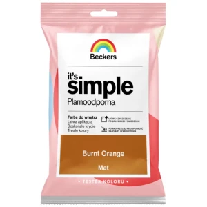 BECKERS Designer It's Simple Plamoodporna farba do ścian i sufitów burnt orange brązowo-pomarańczowa tester 50ml