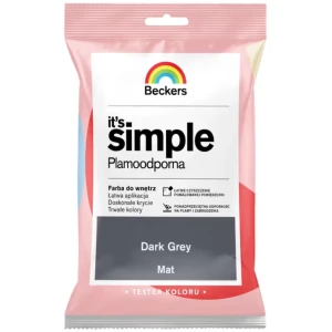 BECKERS Designer It's Simple Plamoodporna farba do ścian i sufitów dark grey ciemnoszary tester 50ml