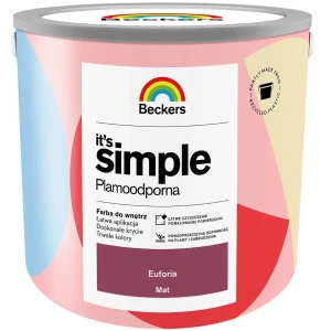 BECKERS Designer It's Simple Plamoodporna farba do ścian i sufitów euforia różowo-czerwony 2,5L