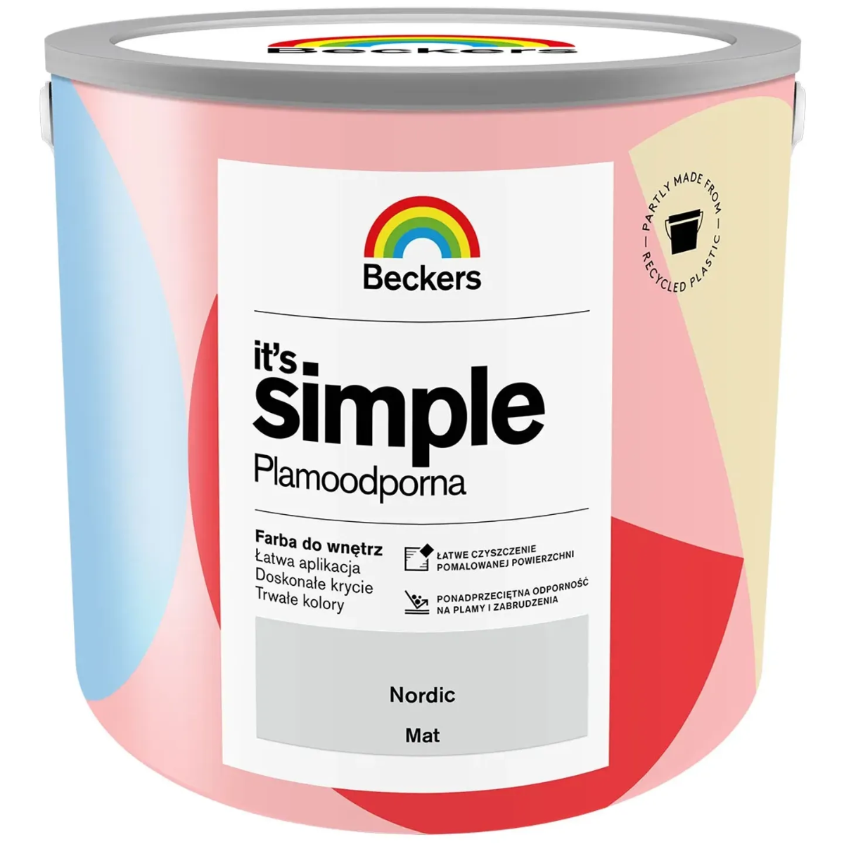 BECKERS Designer It's Simple Plamoodporna farba do ścian i sufitów nordic jasny szary 2,5L
