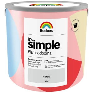 BECKERS Designer It's Simple Plamoodporna farba do ścian i sufitów nordic jasny szary 2,5L