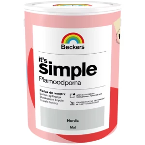 BECKERS Designer It's Simple Plamoodporna farba do ścian i sufitów nordic jasny szary 5L