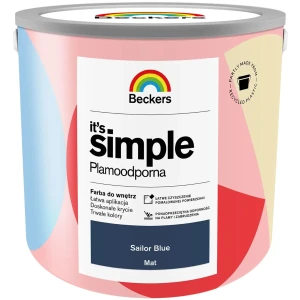 BECKERS Designer It's Simple Plamoodporna farba do ścian i sufitów sailor blue granat 2,5L