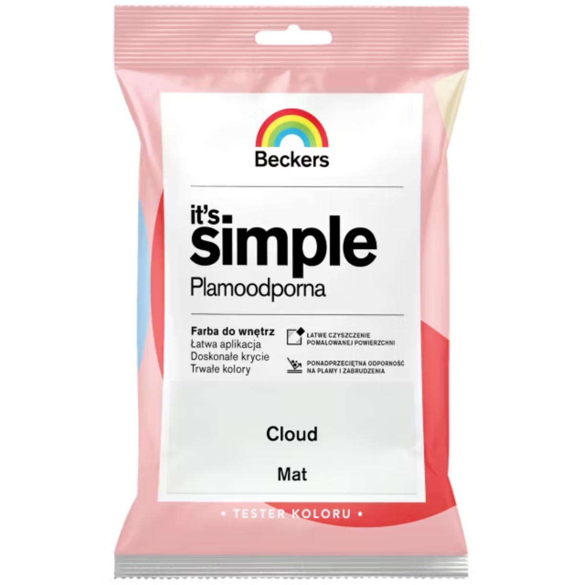 BECKERS Designer It's Simple Plamoodporna farba do ścian i sufitów cloud szary tester 50ml