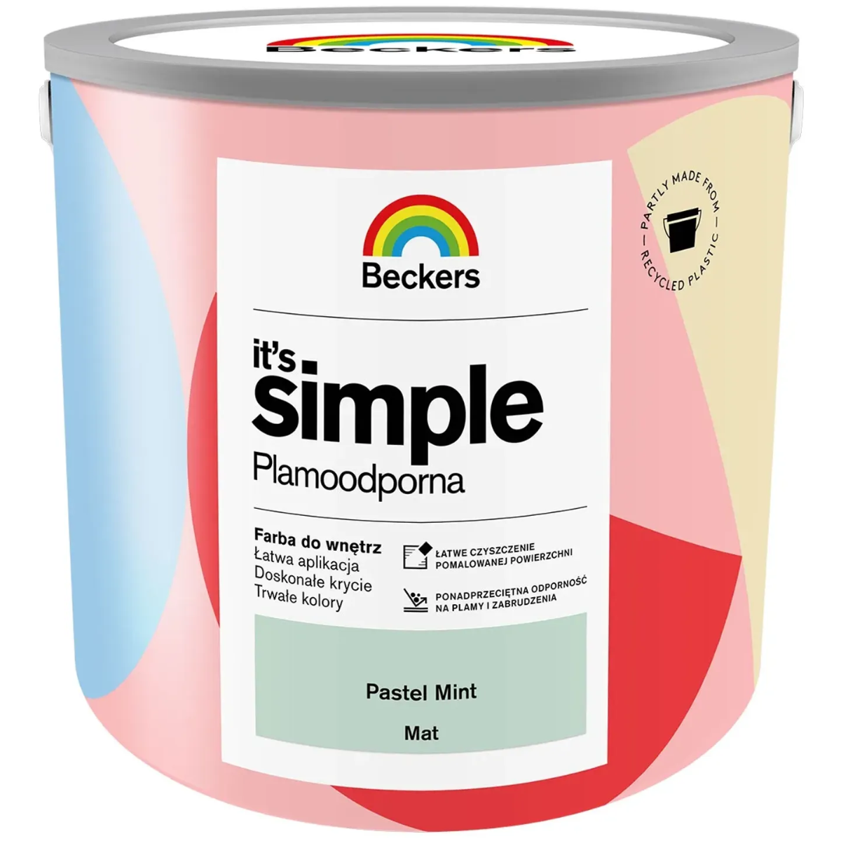 BECKERS Designer It's Simple Plamoodporna farba do ścian i sufitów pastel mint miętowa zieleń 2,5L