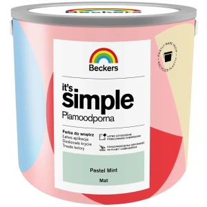 BECKERS Designer It's Simple Plamoodporna farba do ścian i sufitów pastel mint miętowa zieleń 2,5L