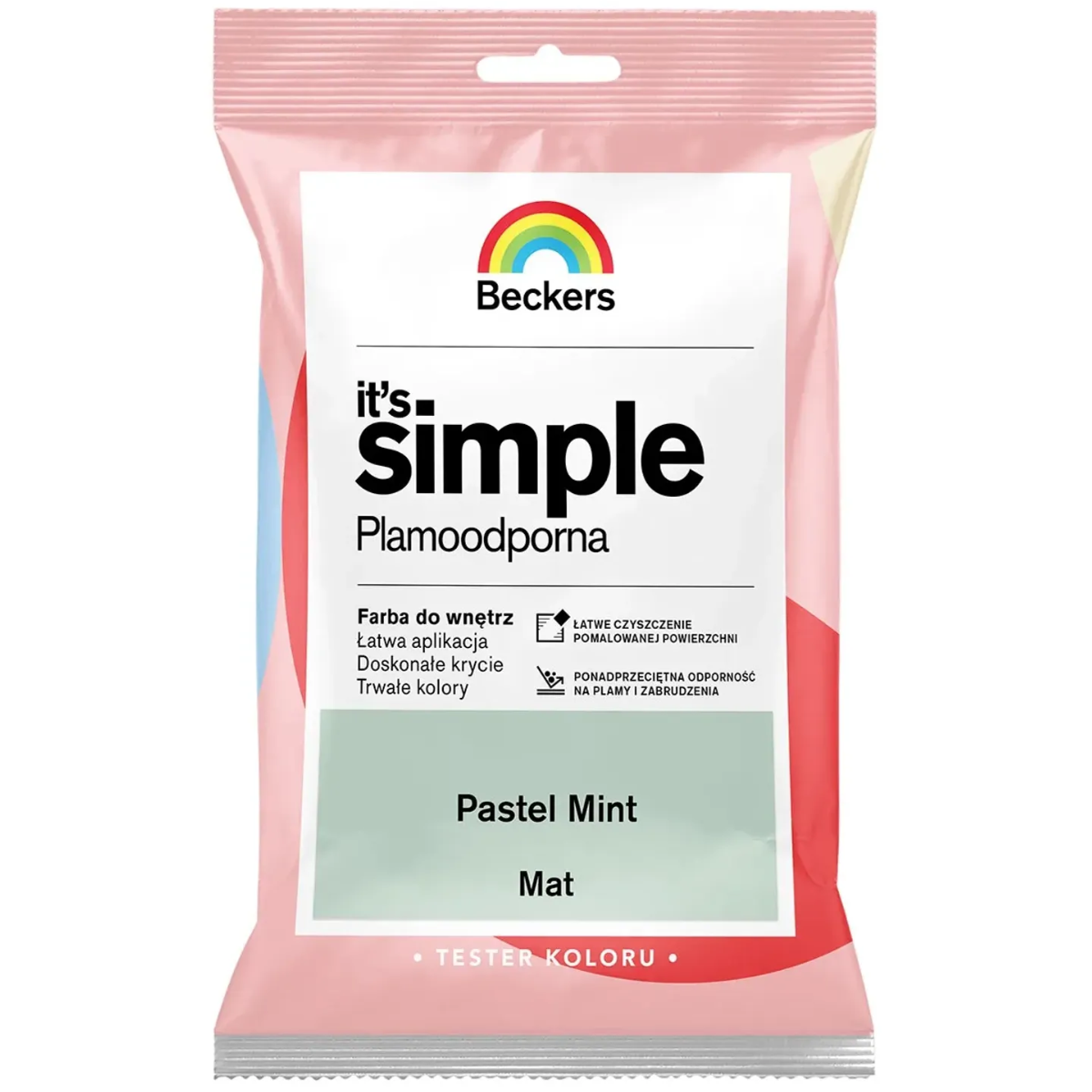BECKERS Designer It's Simple Plamoodporna farba do ścian i sufitów pastel mint miętowa zieleń tester 50ml