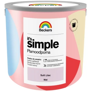 BECKERS Designer It's Simple Plamoodporna farba do ścian i sufitów soft lilac liliowy 2,5L