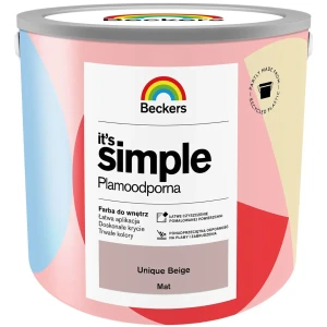 BECKERS Designer It's Simple Plamoodporna farba do ścian i sufitów unique beige beżowo-różowy 2,5L