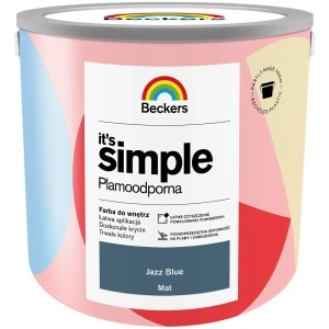 BECKERS Designer It's Simple Plamoodporna farba do ścian i sufitów jazz blue granatowy 2,5L