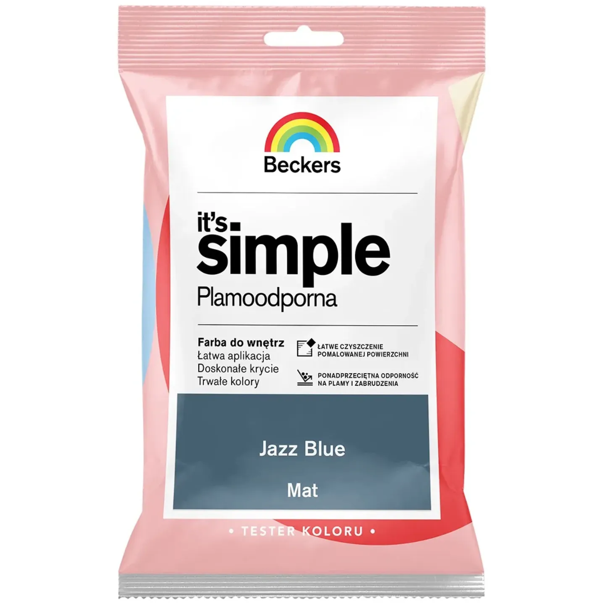 BECKERS Designer It's Simple Plamoodporna farba do ścian i sufitów jazz blue granatowy tester 50ml